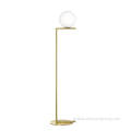 China Decorative Gold Metal Opal Glass Ball Floor Lamp Supplier